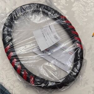 Black and Red Steering Wheel Cover